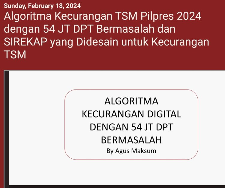 Kebohongan Ketua KPU Tentang SIREKAP Terbongkar