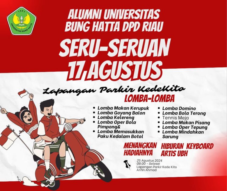 Alumni UBH Riau Adakan Acara Seru-Seruan HUT RI 79 Di Kede Kito