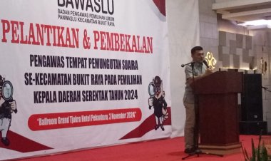 Sah, Pelantikan Pengawas TPS Bukit Raya Untuk Pilkada Serentak Di Pekanbaru  Berjalan Lancar