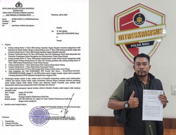 Makan Minum Sekwan Bengkalis Lagi Digarap Polda Riau